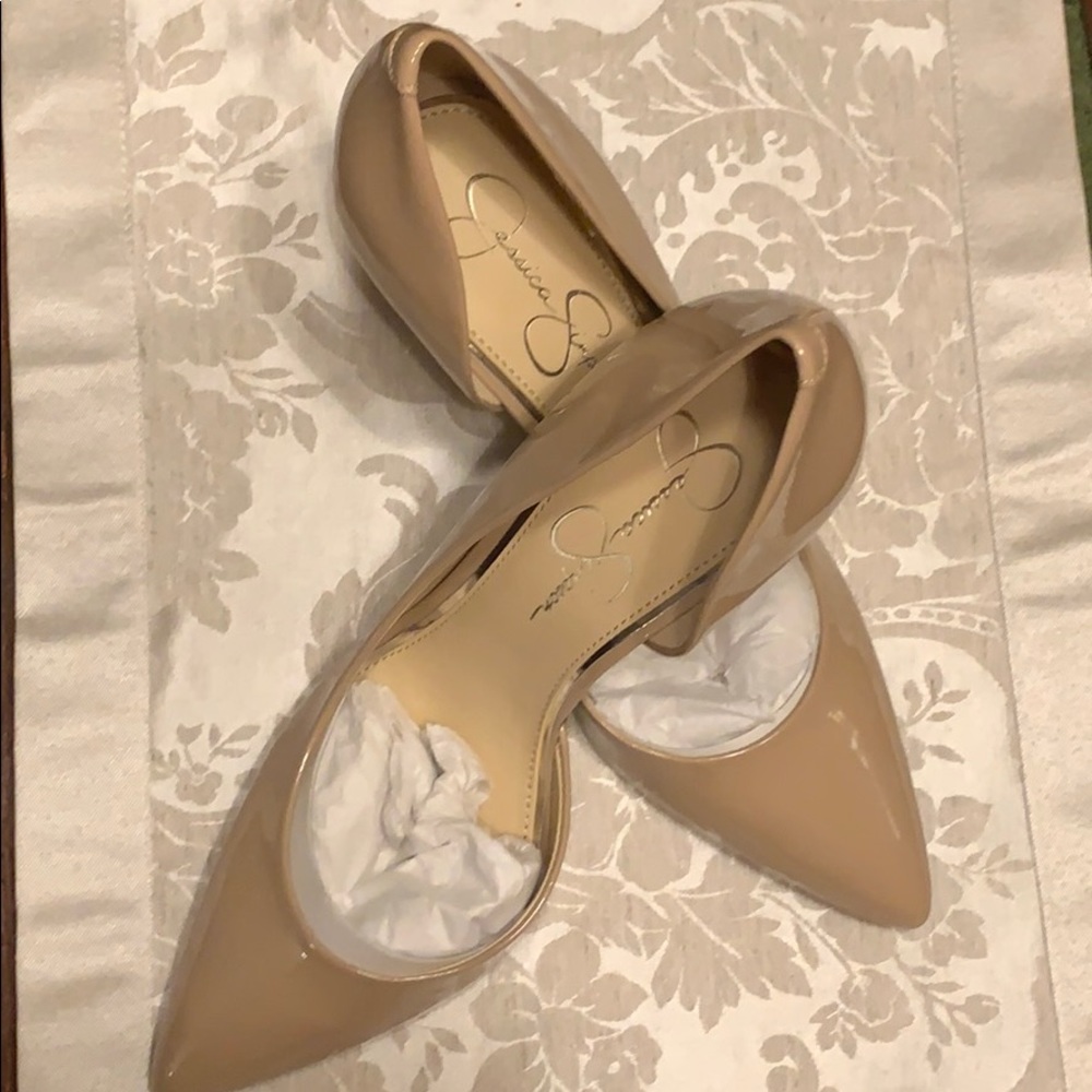 💫Nude Patent PU Pumps Women’s 10M/42